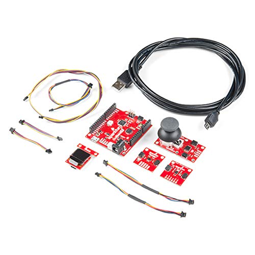 SparkFun PID 15349 Qwiic Pro Kit mit ATSAMD21G18 Board, OLED, Joystick, Beschleunigungsmesser und Entfernungssensor von SparkFun
