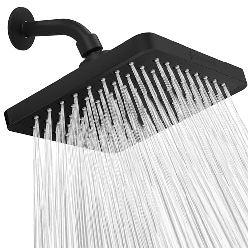 SparkPod Duschkopf – Hochdruckregen – luxuriöser moderner Look – werkzeuglose 1-Minuten-Installation – der perfekte verstellbare Ersatz für Ihre Badezimmer-Duschköpfe (20,3 cm quadratisch, von SparkPod