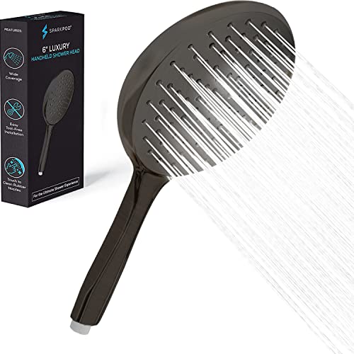 SparkPod High Pressure Handheld Shower Head - Huge 6-Inch Face- Rain Shower with Wide Coverage - Luxury Design - No Hassle Tool-Less 1-Min Installation (Oil Rubbed Bronze) von SparkPod