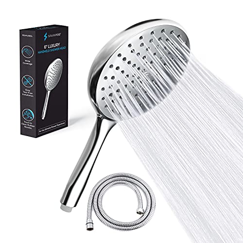 SparkPod Hochdruck-Handbrause mit Schlauch, 15,2 cm große Seite, Regendusche mit extra langem 1,8 m Schlauch, luxuriöses Design, Installation in 1 Minute (Chrom) von SparkPod