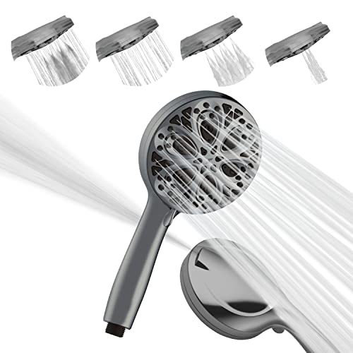 Sparkpod 10-Setting High Pressure Shower Head - Luxury 5" High Flow Hand Held Shower Head with High Pressure Jets (Handheld Only, Charcoal Grey) von SparkPod