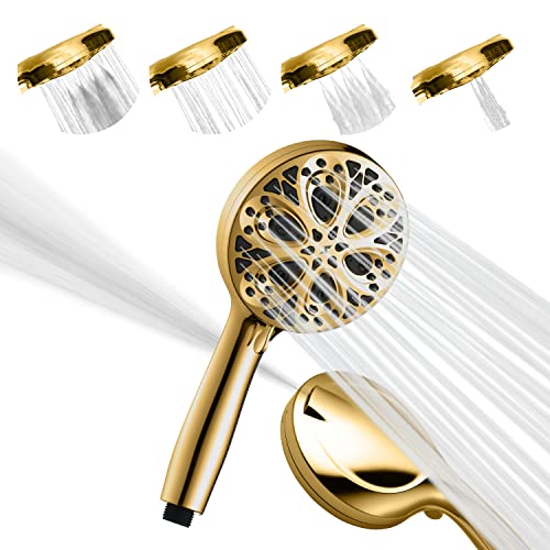 Sparkpod 10-Setting High Pressure Shower Head - Luxury 5" High Flow Hand Held Shower Head with High Pressure Jets (Handheld Only, Egyptian Gold) von SparkPod