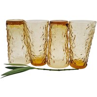 Vintage Wassergläser Amber Von Anchor Hocking 4Er Set/Vintage Glassware Milano Lido Muster Honey Set von SparkleSet