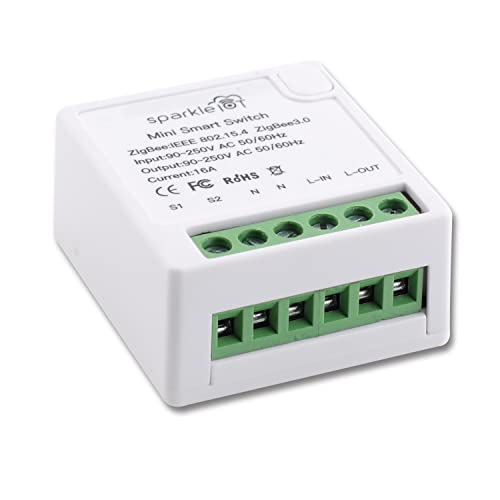 ALIXO Zigbee WiFi Mini Smart Switch Relais Modul 2 Wege Dual-Mode Steuerung 16A Schalter für Smart Home Automatisierung, Funktioniert mit Alexa Google Home von Sparkleiot