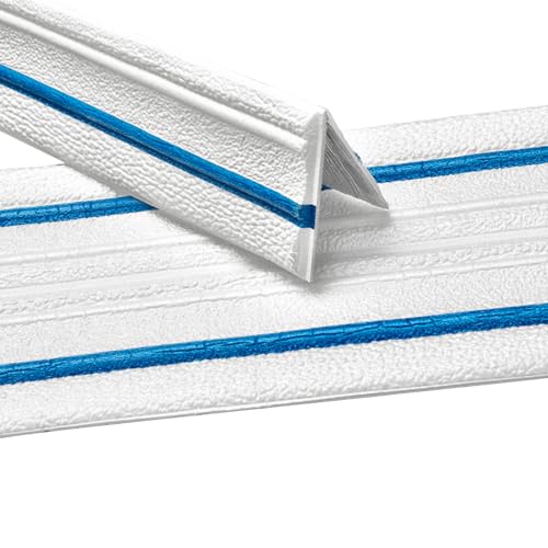 2 Stücke 14CM*4.6M Winkelprofil, Winkelleiste Selbstklebend, Fensterleisten Flachleisten Kunststoffleisten, Kantenschutz Eckschutzprofil, Kunststoffwinkel aus PVC, Kantenschutzprofil (Weiß Blau) von Sparklenut