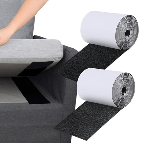 Sparklenut Anti-Rutsch-Mattenband, Haken-Schleifen-Band mit Kleber, Haken-Schleifen-Streifen klebrige Pads für Couch-Kissen zu reduzieren Rutschen (1.5M*10CM) von Sparklenut