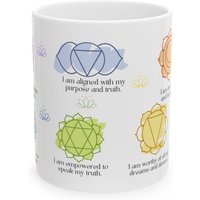 Chakra Becher, Chakra Affirmationen, Yoga, Positive Affirmation Tasse, Keramikkaffeetasse, Yogatasse, Spirituelle Tasse, Chakra Balance von SparklingSoul222