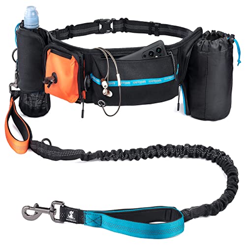 SparklyPets Active Waist Leash for Dog Walking Pack - Hands Free Dog Leash for Medium & Large Breeds - Complete Gear with Phone Holder, Detachable Dog Poop Bag, Dog Treat Pouch and Bottle Holder von SparklyPets