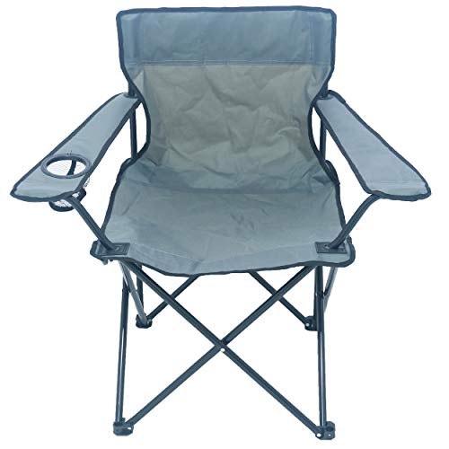 Sparmeile 2er Set Faltstuhl Relaxstuhl Anglerstuhl mit Getränkehalter Campingstuhl grau von Sparmeile