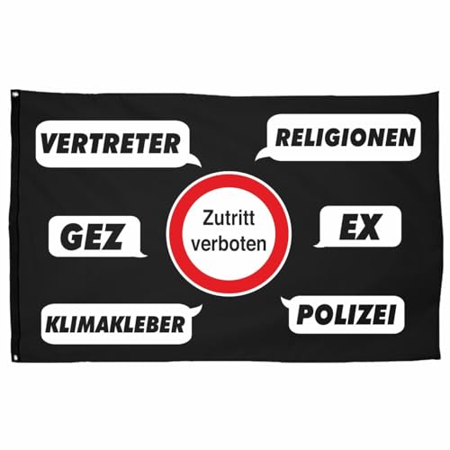 Fahne Flagge Zutritt Verboten 90 x 150 cm vertreter gez religion garten haus von Spaß Kostet