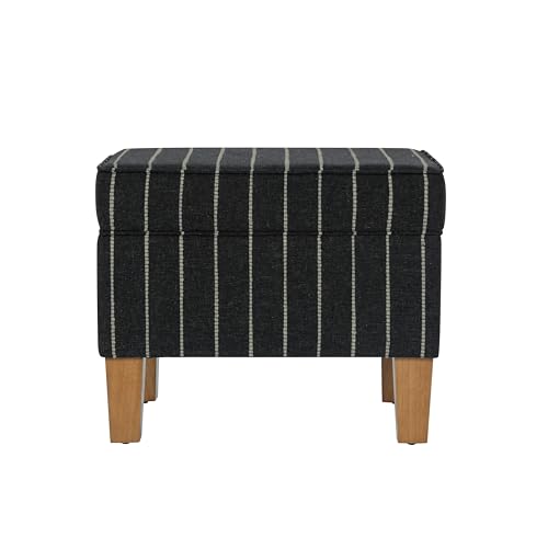 Spatial Order Dinah Collection Moderner Ottomane mit Stauraum für Wohnzimmer und Schlafzimmer (Schwarz mit Boucle-Streifen) von Spatial Order