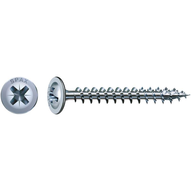 Spax Tellerkopf Möbelschraube T-Star plus-Antrieb Ø 3 mm x 20 mm 100 Stück von SPAX