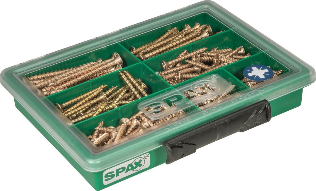 Spax Sortimentskasten 3 x 16, 30 mm 4 x 30, 35, 40 mm 4.5 x 50 mm 5 x 60 mm von SPAX
