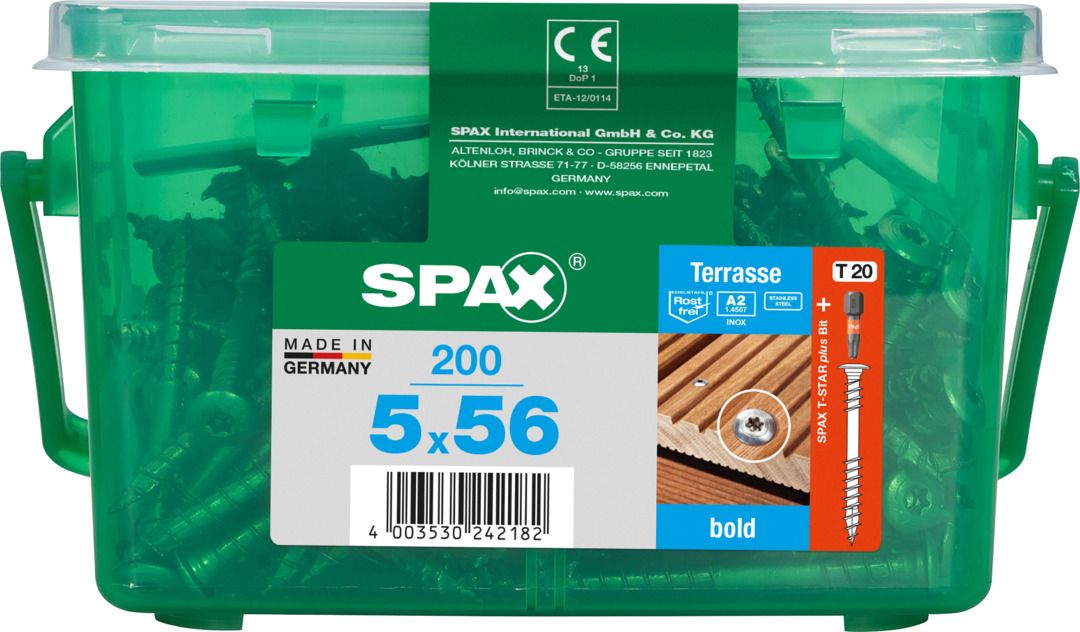 Spax Terrassenschrauben 5.0 x 56 mm TX 20 - 200 Stk. von SPAX