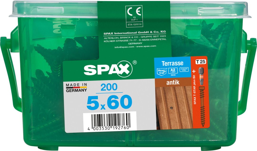 Spax Terrassenschrauben 5.0 x 60 mm TX 25 - 200 Stk. von SPAX