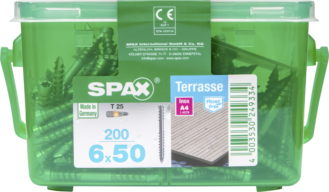 Spax Terrassenschrauben 6.0 x 50 mm TX 25 - 200 Stk. Spax Terrassenschrauben 6.0 x 50 mm TX 25 - 200 Stk. von SPAX