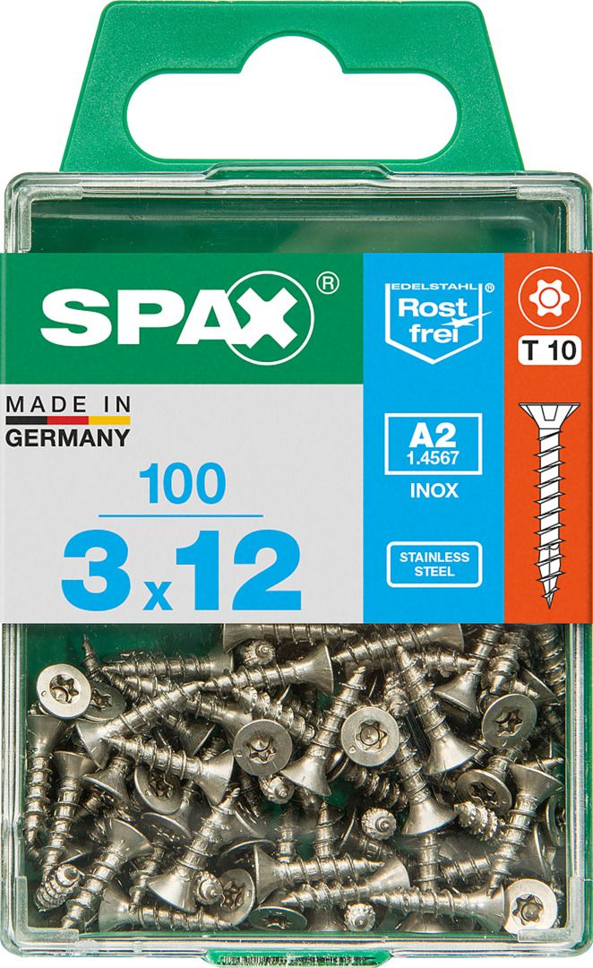 Spax Universalschrauben 3.0 x 12 mm TX 10 Senkkopf - 100 Stk. von SPAX