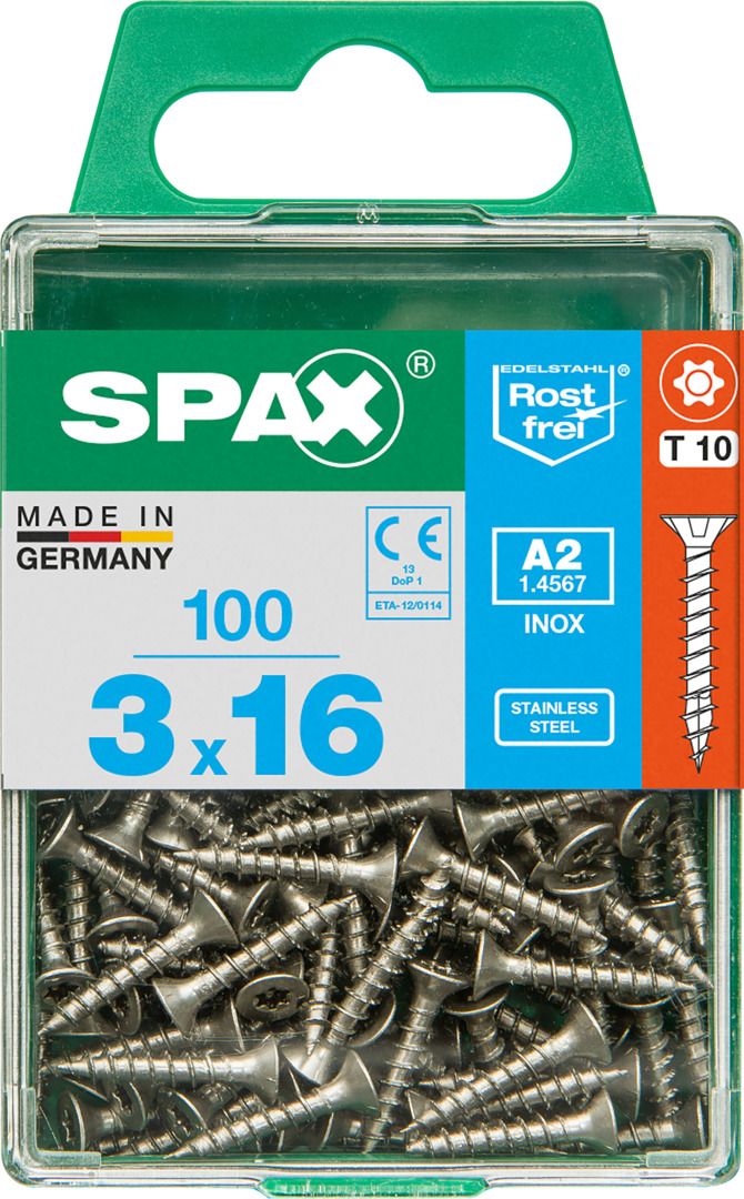 Spax Universalschrauben 3.0 x 16 mm TX 10 Senkkopf - 100 Stk. von SPAX