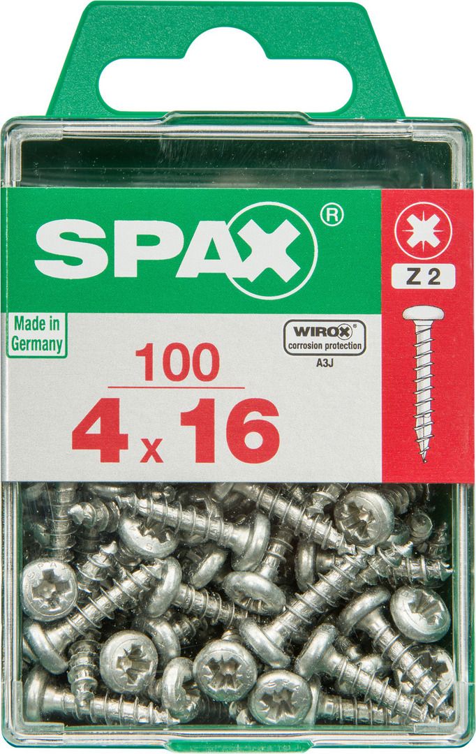 Spax Universalschrauben 4.0 x 16 mm TX 20 Rundkopf - 100 Stk. von SPAX