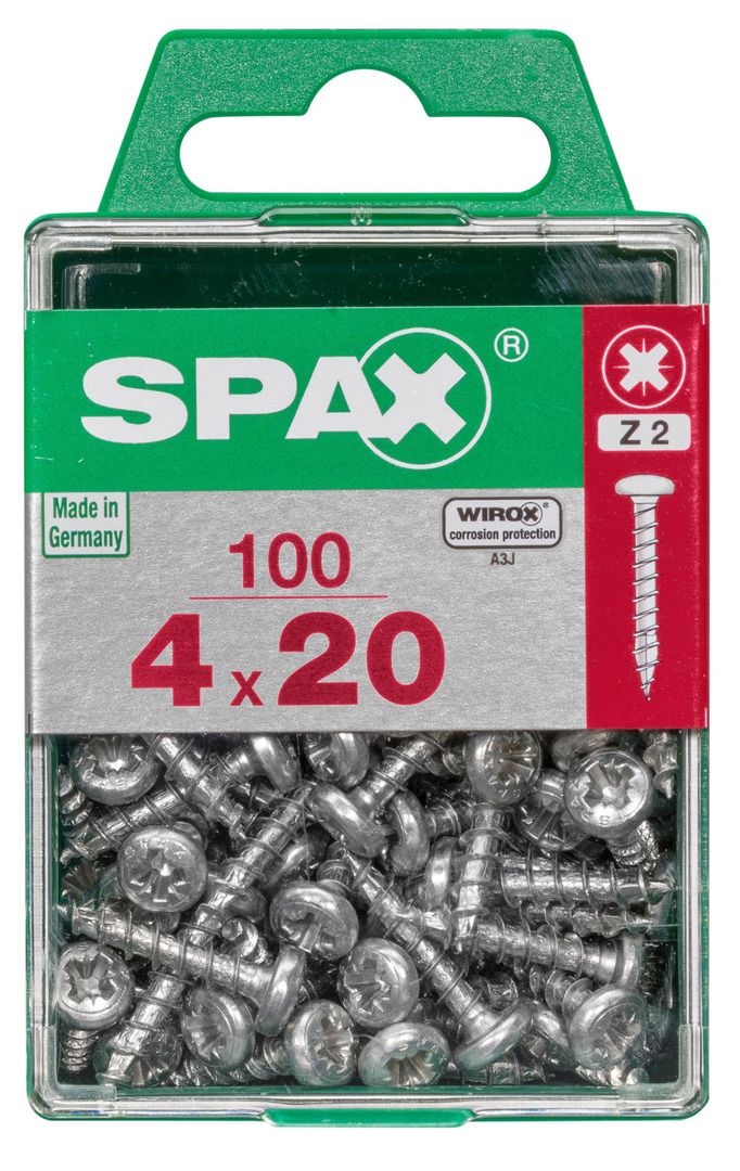 Spax Universalschrauben 4.0 x 20 mm TX 20 Rundkopf - 100 Stk. von SPAX