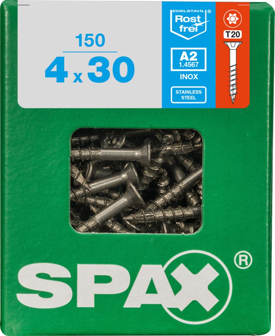 Spax Universalschrauben 4.0 x 30 mm TX 20 Senkkopf - 150 Stk. von SPAX