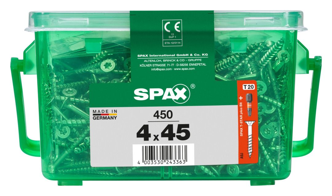 Spax Universalschrauben 4.0 x 45 mm TX 20 - 450 Stk. von SPAX