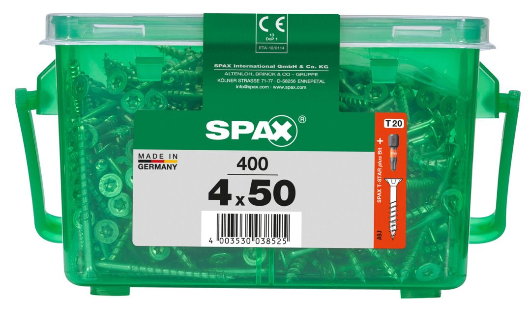Spax Universalschrauben 4,0 x 50 mm, 400 Stück von SPAX