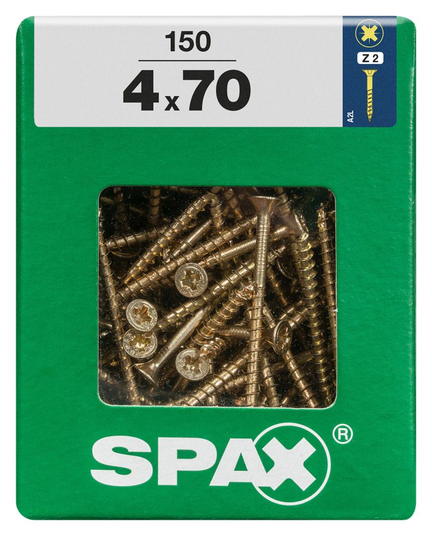 Spax Universalschrauben 4.0 x 70 mm PZ 2 - 150 Stk. von SPAX