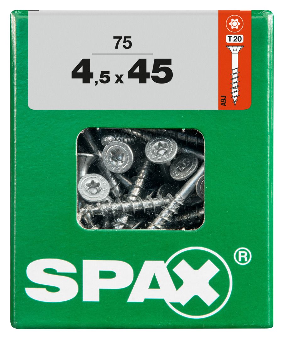 Spax Universalschrauben 4.5 x 45 mm TX 20 Senkkopf - 75 Stk. von SPAX