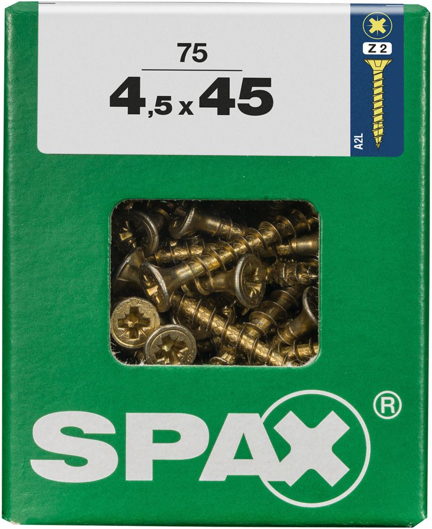 Spax Universalschrauben 4.5 x 45 mm PZ 2 - 75 Stk. von SPAX