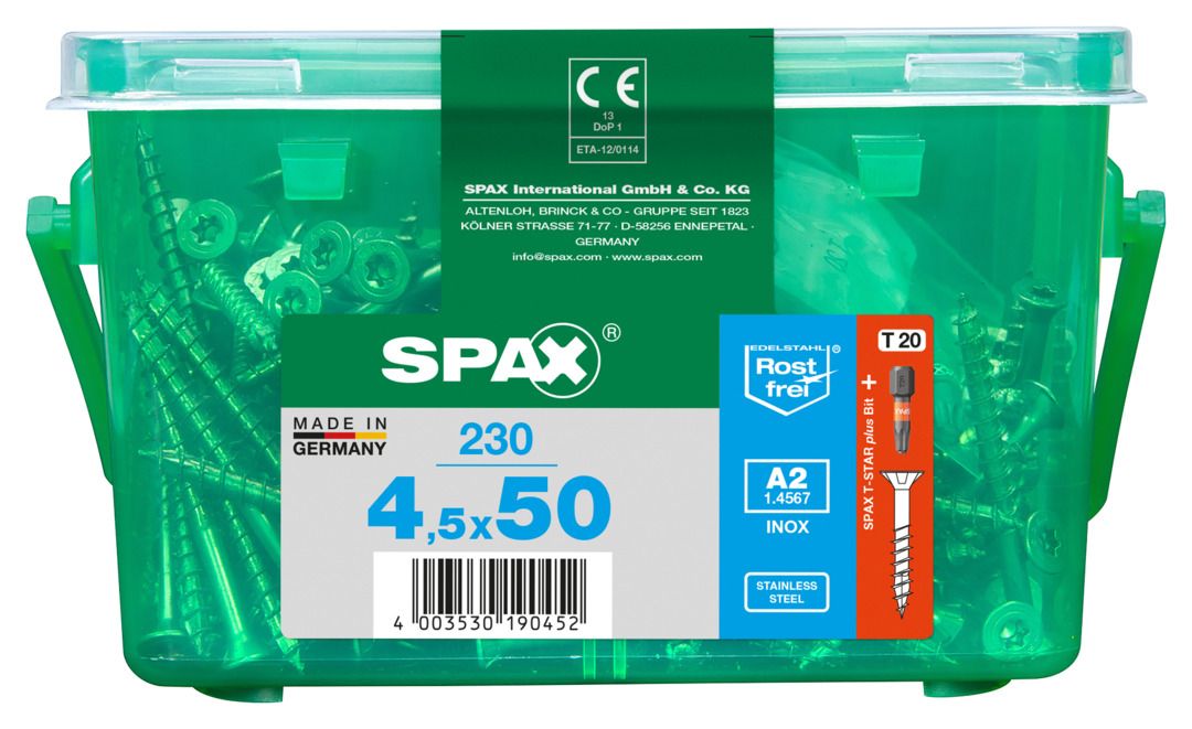 Spax Universalschrauben 4.5 x 50 mm TX 20 - 230 Stk. von SPAX