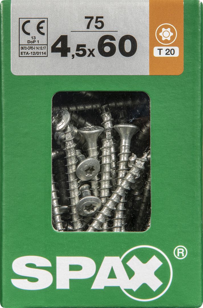 Spax Universalschrauben 4.5 x 60 mm TX 20 - 75 Stk. von SPAX