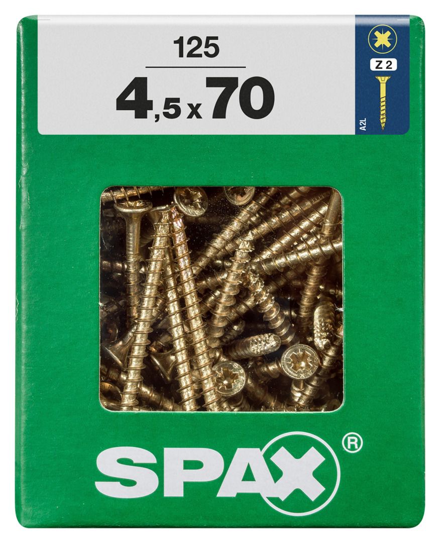 Spax Universalschrauben 4.5 x 70 mm PZ 2 - 125 Stk. von SPAX