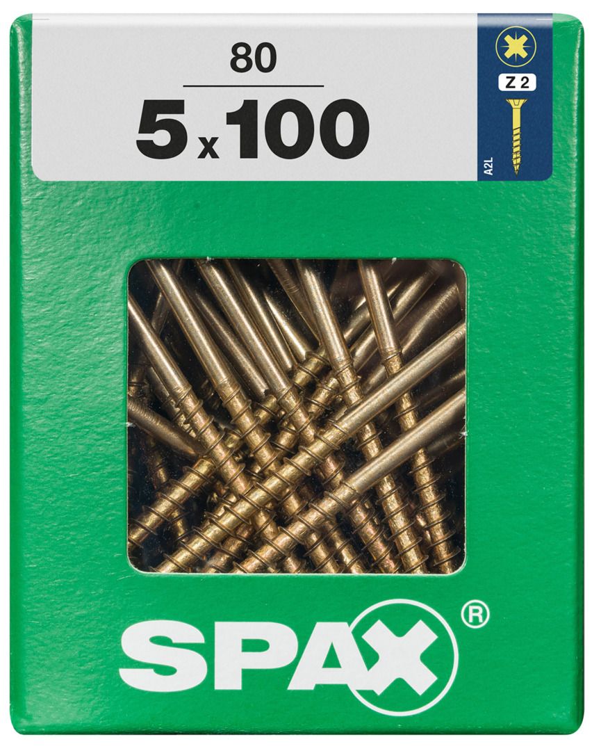 Spax Universalschrauben 5.0 x 100 mm PZ 2 - 80 Stk. von SPAX