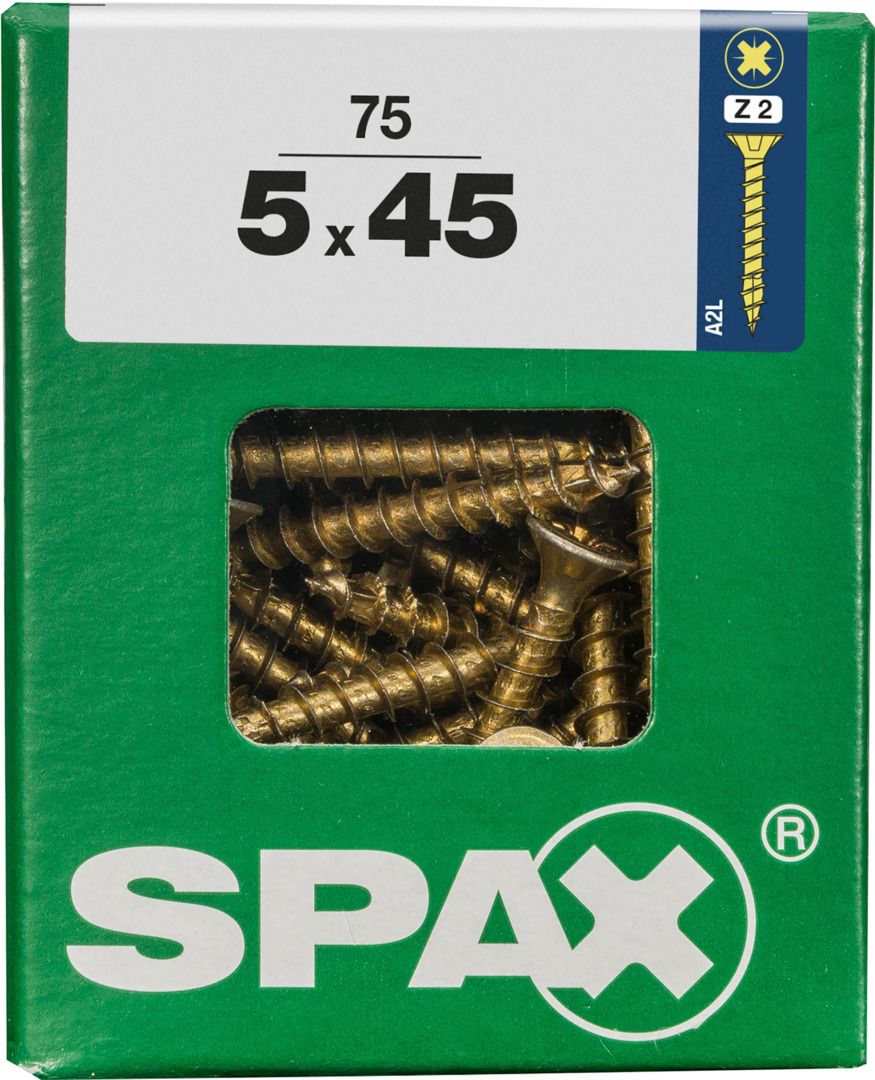 Spax Universalschrauben 5.0 x 45 mm PZ 2 - 75 Stk. von SPAX
