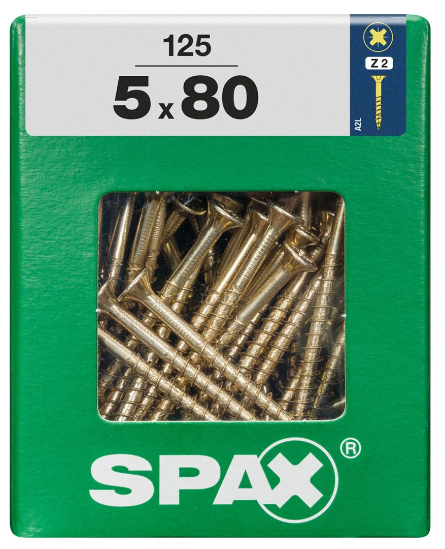 Spax Universalschrauben 5.0 x 80 mm PZ 2 - 125 Stk. von SPAX