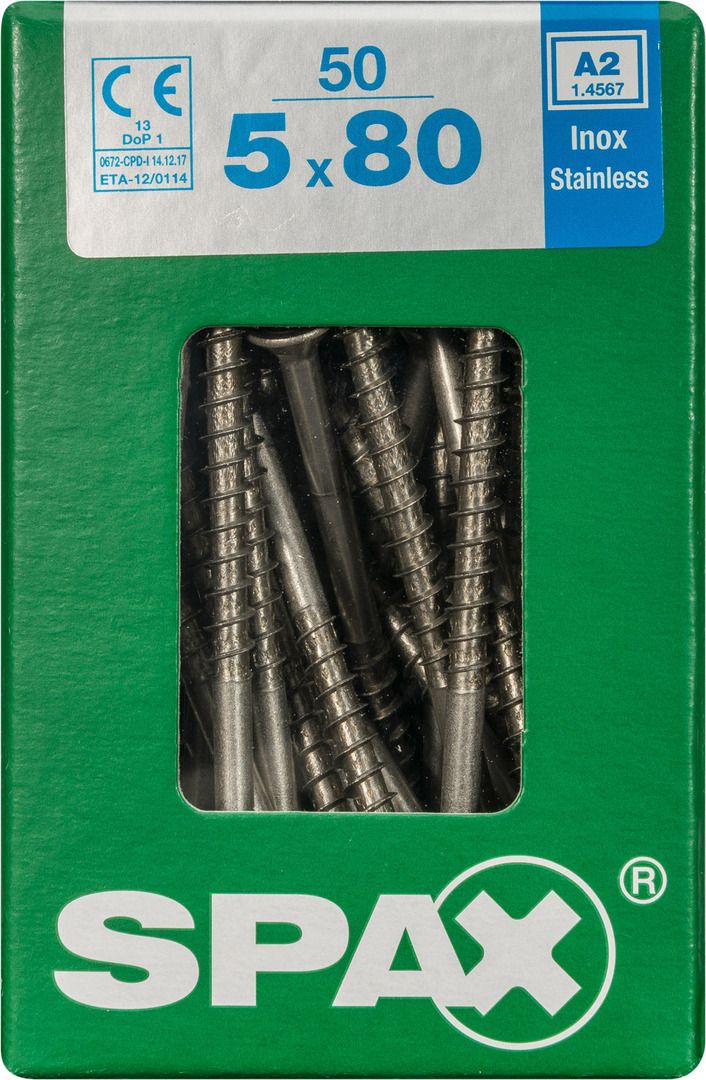 Spax Universalschrauben 5.0 x 80 mm TX 20 Senkkopf - 50 Stk. von SPAX