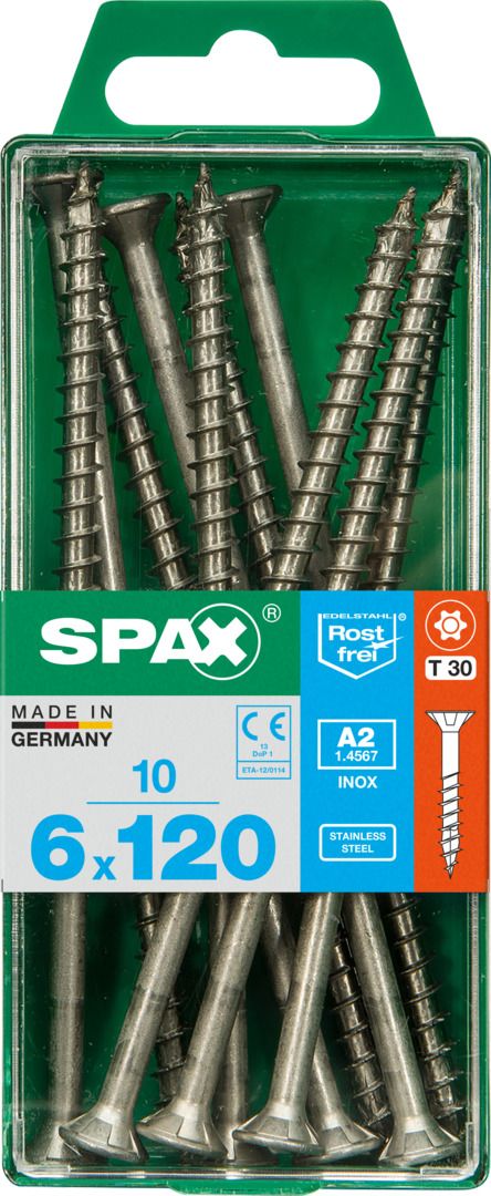 Spax Universalschrauben 6.0 x 120 mm TX 30 Senkkopf - 10 Stk. von SPAX