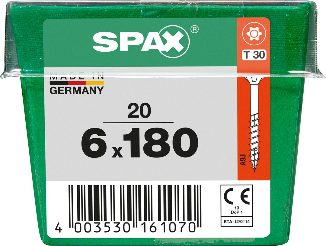 Spax Universalschrauben 6.0 x 180 mm TX 30 - 20 Stk. von SPAX