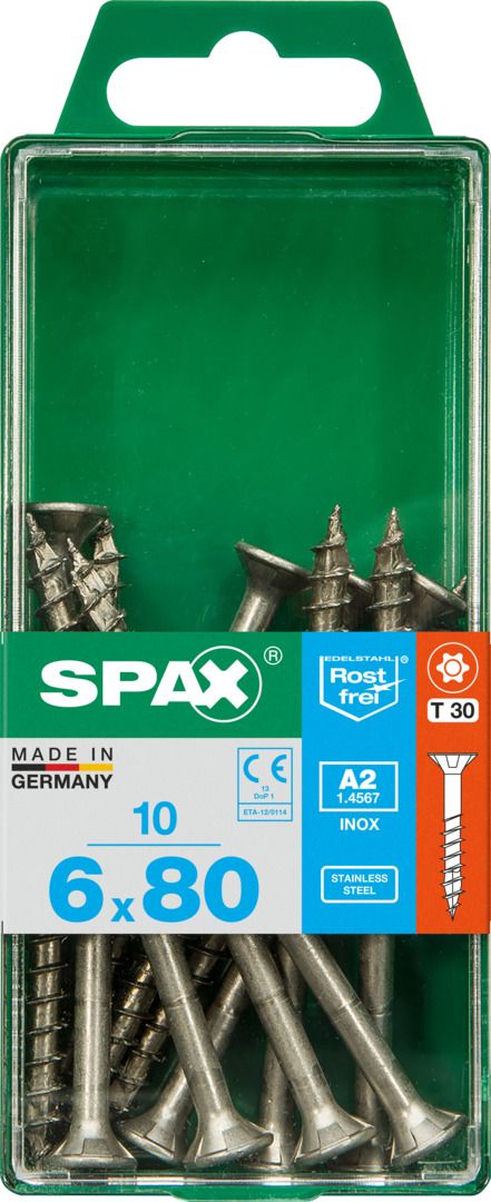 Spax Universalschrauben 6.0 x 80 mm TX 30 - 10 Stk. von SPAX