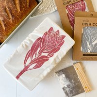 Laib Brot Pfanne Abdeckung | Wiederverwendbare Stoff Bezug Zum Brotbacken Bäcker Geschenk Protea Print Zero Waste Plastikfrei von SpazaStore