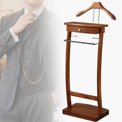 Spdazzleburst Kleiderständer aus Holz, Herren- und Damengarderobe, freistehender Kleiderständer, mit Schuhregal, mit Hosenstange, mit Stauraum, für das Wohnzimmer im Büro von Spdazzleburst