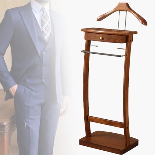Spdazzleburst Kleiderständer aus Holz, mit Stauraum, freistehender Kleiderständer, mit Schuhregal, mit Hosenstange, für das Wohnzimmer im Büro von Spdazzleburst