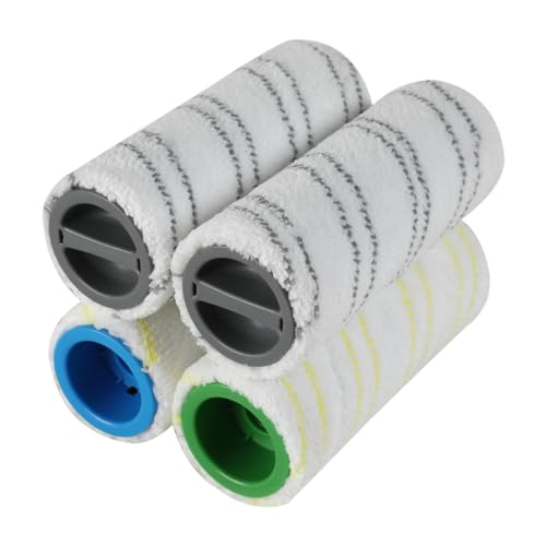 SpeHiate 4 Stück Walzenset für Karcher FC7 FC5 FC3 FC3D EWM2 hartbodenreiniger, Ersatzrollen Mikrofaserwalzen 2.055-006.0/2.055-007.0 von SpeHiate