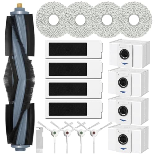 SpeHiate Zubehör für ECOVACS DEEBOT T20 Omni/ T20e Omni Saugroboter, Ersatzteile Set mit 1 Hauptbürste, 4 Staubbeutel, 4 Wischpads, 4 HEPA Filters, 4 Seitenbürsten SpeHiate Zubehör für ECOVACS DEEBOT T20 Omni/ T20e Omni Saugroboter, Ersatzteile Set mit 1 Hauptbürste, 4 Staubbeutel, 4 Wischpads, 4 HEPA Filters, 4 Seitenbürsten von SpeHiate