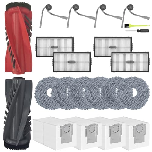 SpeHiate Zubehör für Roborock Saros 10R/ Qrevo CurvX Saugroboter, Ersatzteile Set mit 1 Hauptbürste, 4 Staubbeutel, 4 HEPA Filter, 6 Wischtücher, 4 Seitenbürsten von SpeHiate