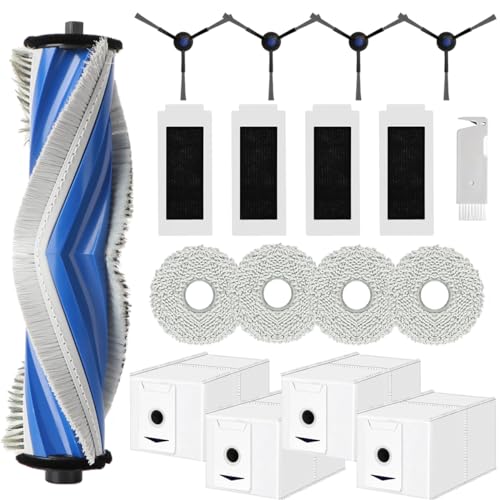 SpeHiate Zubehör für ECOVACS DEEBOT T30 Omni/ T30 PRO Omni Saugroboter, Ersatzteile Set mit 1 Hauptbürste(Zero Tangle Bürste), 6 Wischtücher, 4 Staubbeutel, 4 Seitenbürsten, 4 Hepa Filter von SpeHiate