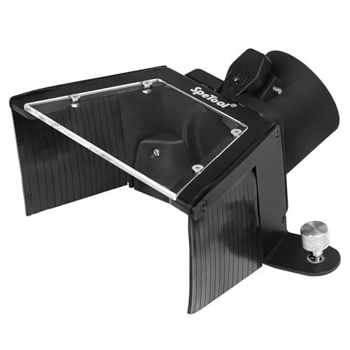 SpeTool Router Tischplatte Staubhauben-Sammler mit 6,3 cm OD Anschluss für Auffangschlauch, transparentes Acrylfenster mit LED-Licht klare Sichtbarkeit, Bohrlöcher für Heimwerker, kompatibel mit von SpeTool