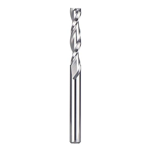 SpeTool Spiralfräser mit UpCut 1/4 Zoll Schneiddurchmesser, 1/4 Zoll Schaft 3 Zoll extra lang HRC55 Vollhartmetall CNC Schaftfräser für Holzschnitt, Schnitzen von SpeTool
