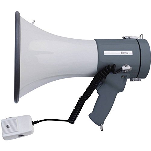 SpeaKa Professional ER-66S Megaphon mit Handmikrofon, mit Haltegurt, integrierte Sounds von Speaka